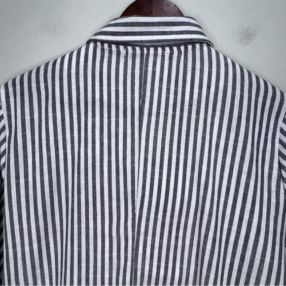 Miss Look Lightweght Striped Peacoat Trench Coat Size Large - Picture 8 of 13